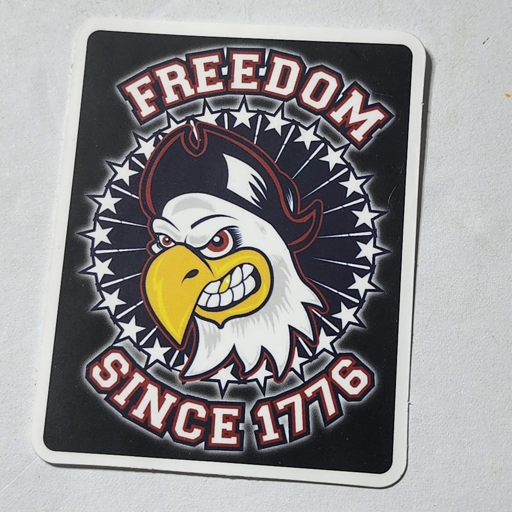 Freedom Since 1776 Angry Eagle Patriotic Sticker 2.5x2 Decal USA Pride